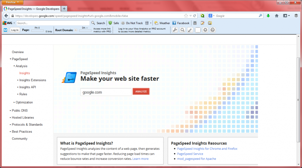 page speed
